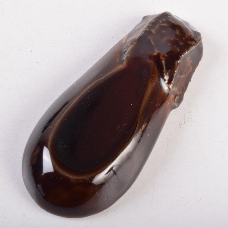 茶道具　山中塗　中村宗悦作　茄子　香合　共布共箱　V　8422