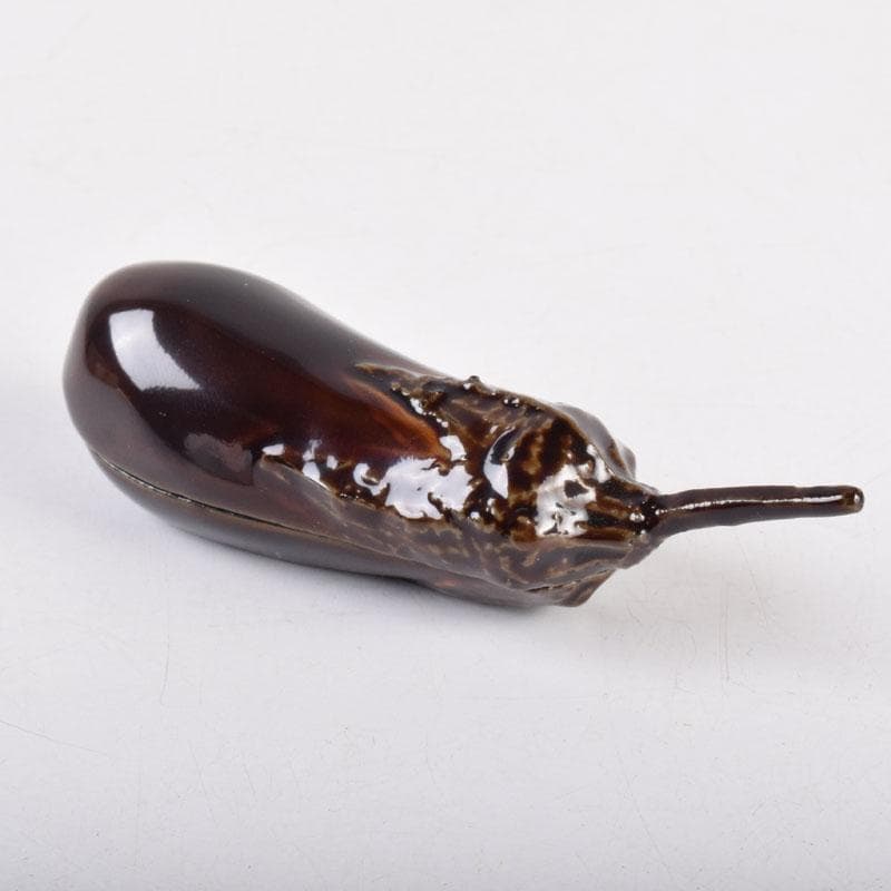 茶道具　山中塗　中村宗悦作　茄子　香合　共布共箱　V　8422