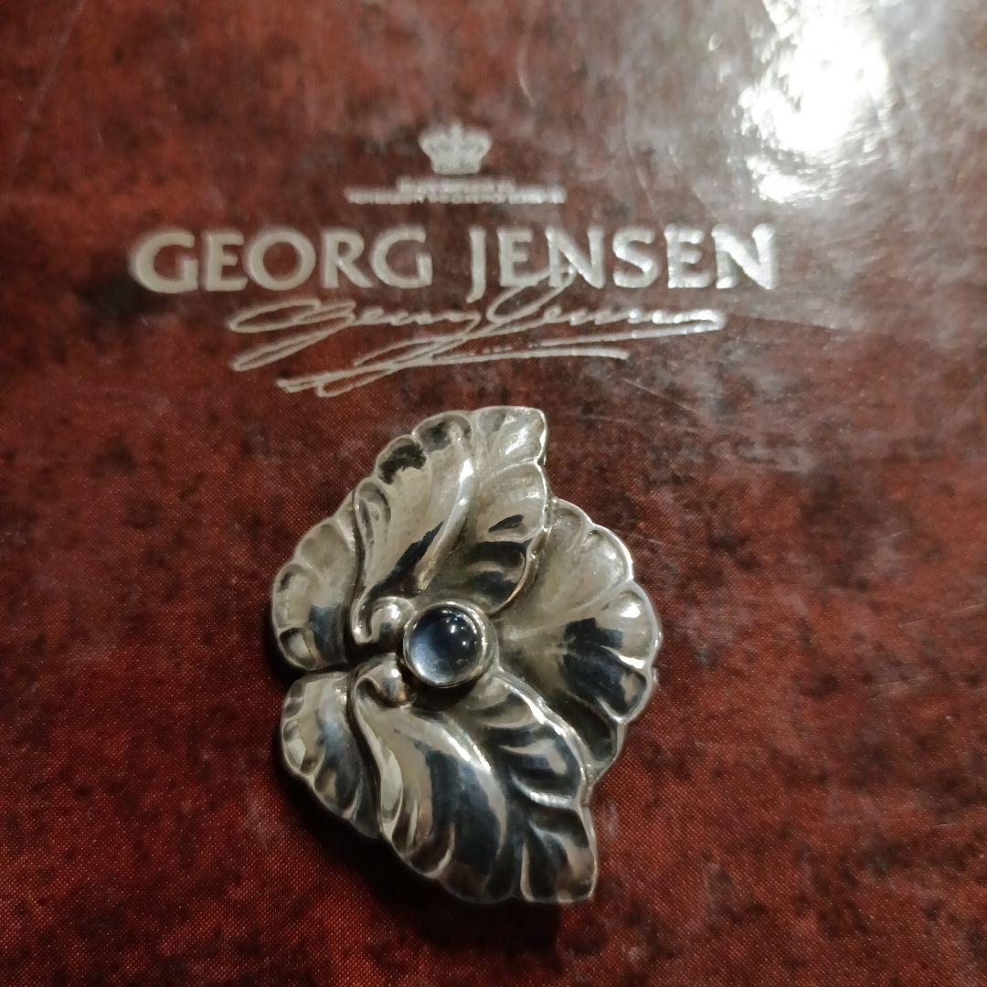 美品　入手困難　ジョージジェンセン　ブローチ　＃107　ムーンストーン