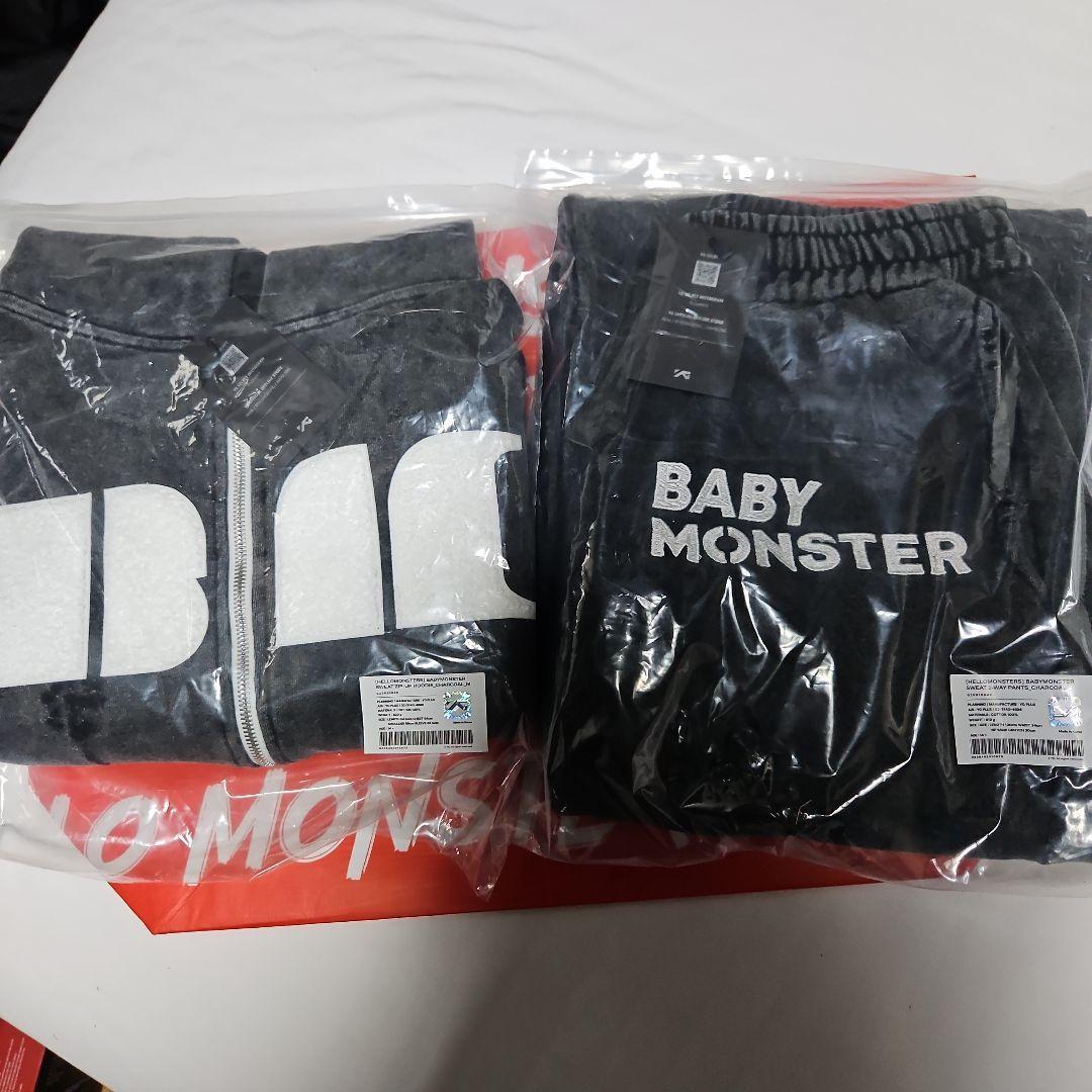 M スウェット フーディ babymonster チャコール ソウルコン パンツ