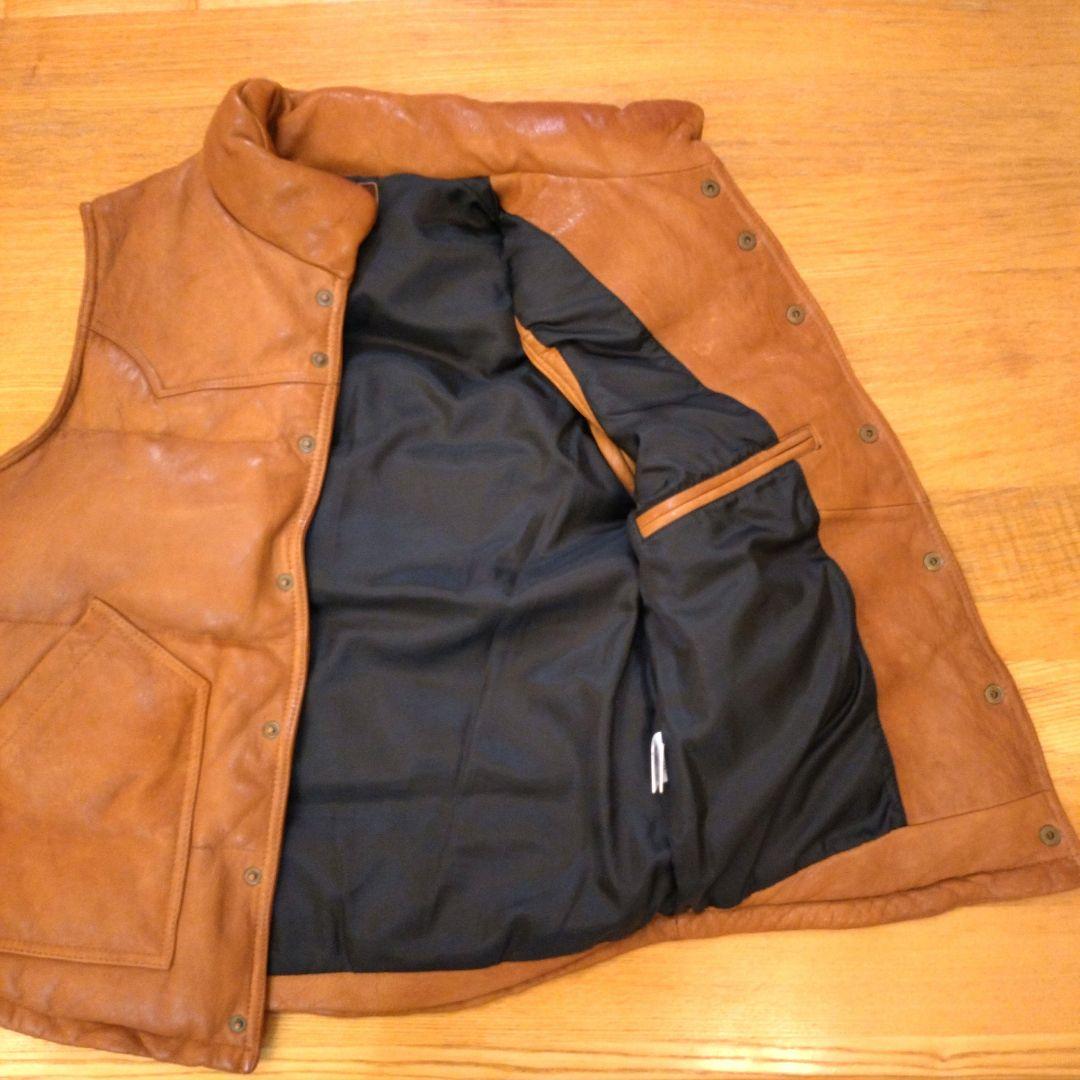 JACK ROSE　レザーダウンベスト美品 ブラウン系