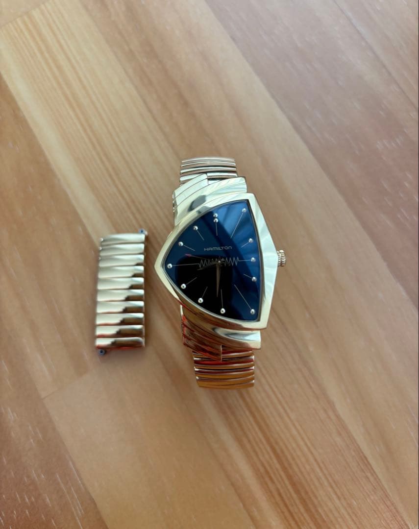 HAMILTON ベンチュラ クォーツ腕時計 ゴールド/ブラック