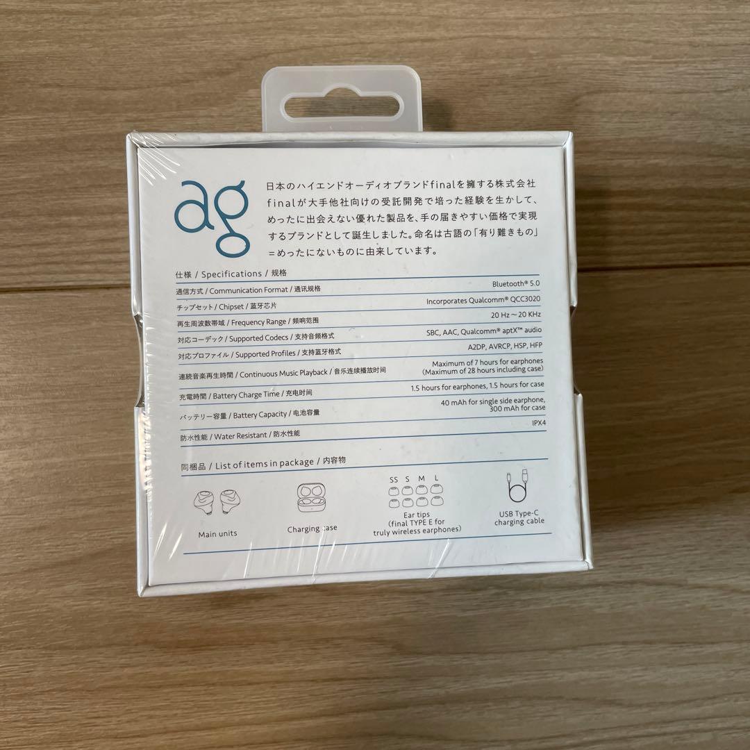 ヘッドホン ag AG-TWS08RBU BLUE