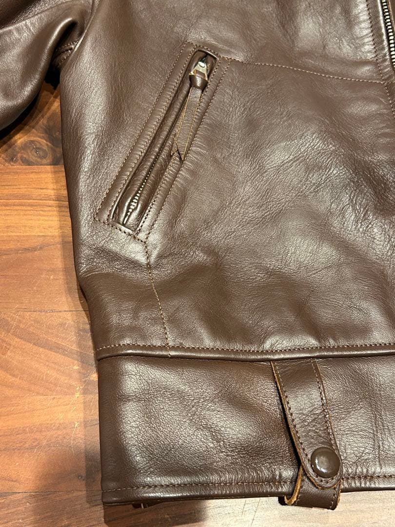 トイズマッコイ　シングルライダースジャケット ホースハイド　ブラウン　38