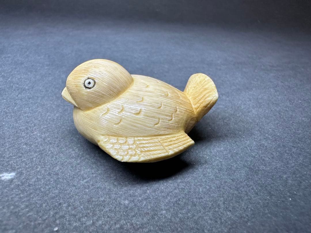 根付　福良雀　古美術品　 置物　細密細工　骨董　アンティーク　彫刻 工芸品