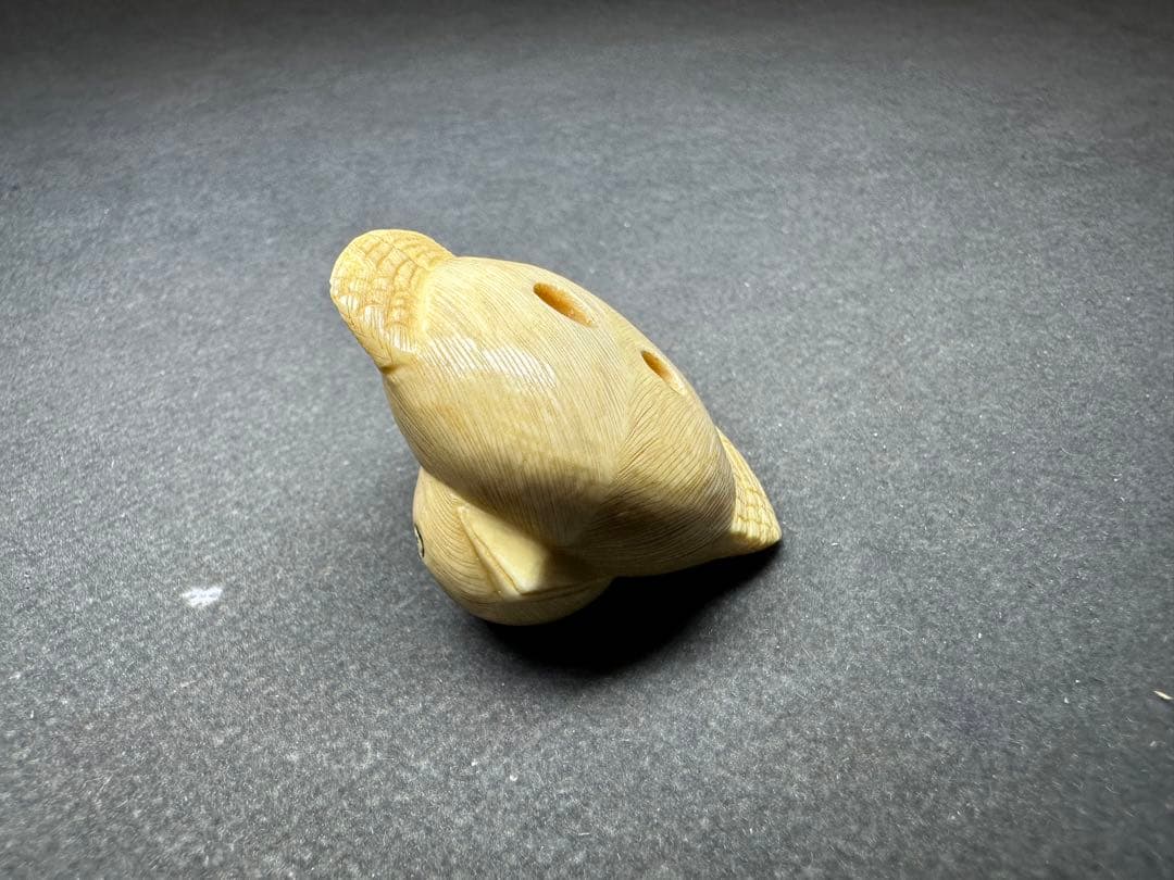 根付　福良雀　古美術品　 置物　細密細工　骨董　アンティーク　彫刻 工芸品