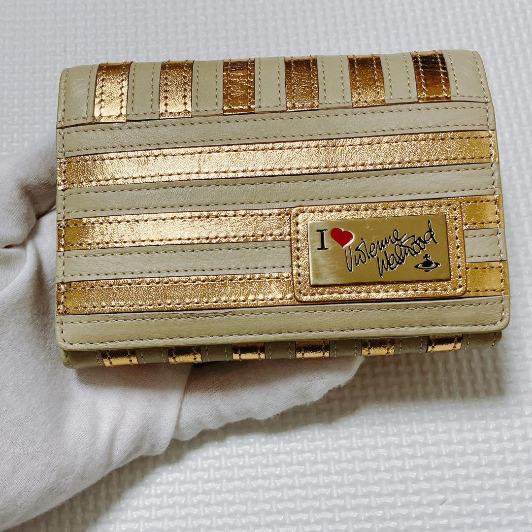 未使用　VivienneWestwood レザー二つ折り財布　マルチカラー
