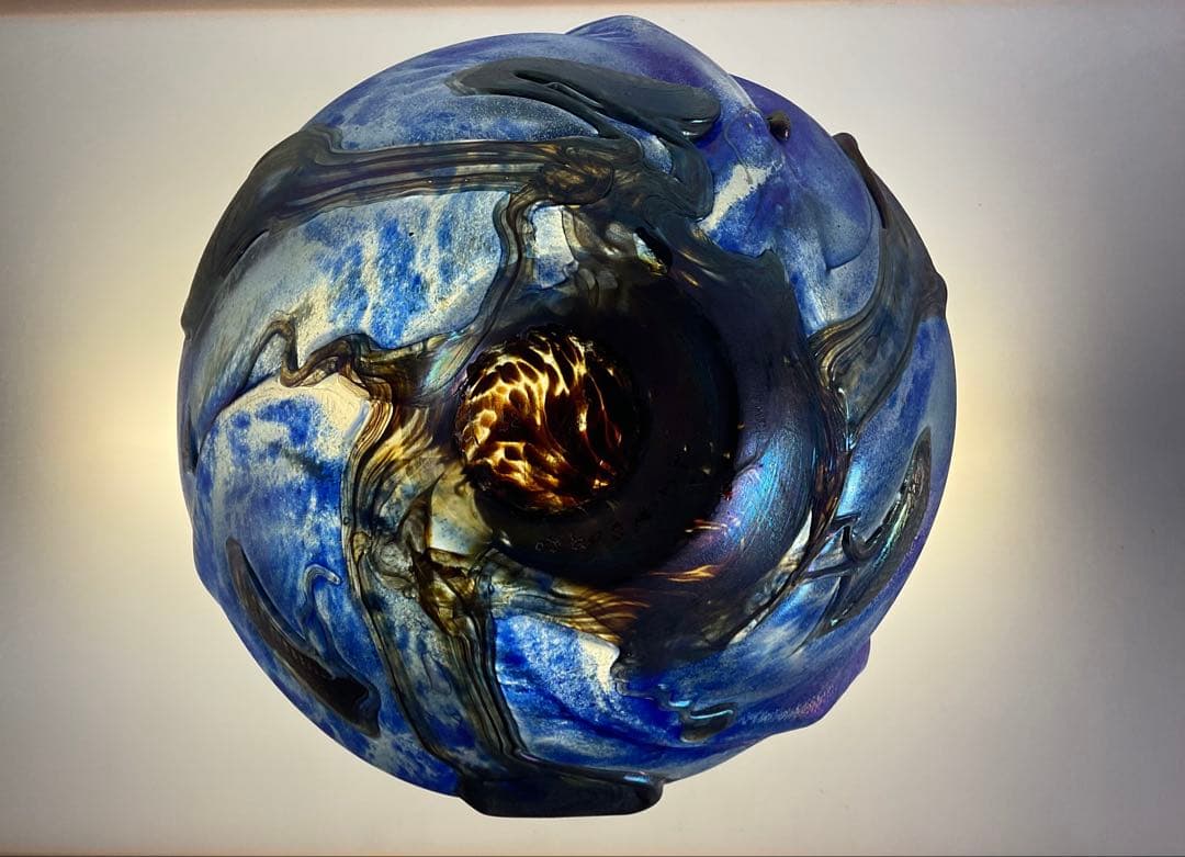 ジャンクロードノヴァロ(仏)1985年フラワーベース(ガラスアート・オブジェ)