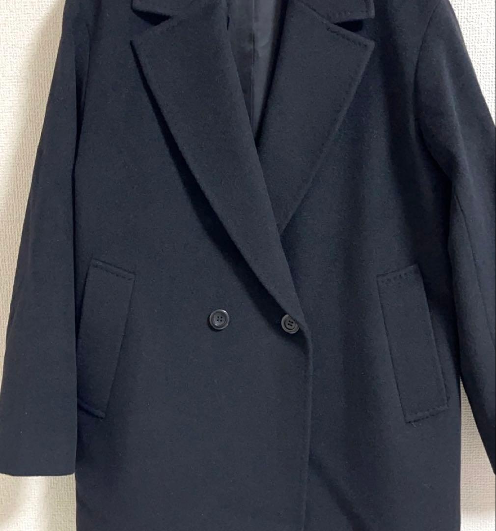 【美品】23区 ウールアンゴラビーバーショートコート チェスターコート 38 黒