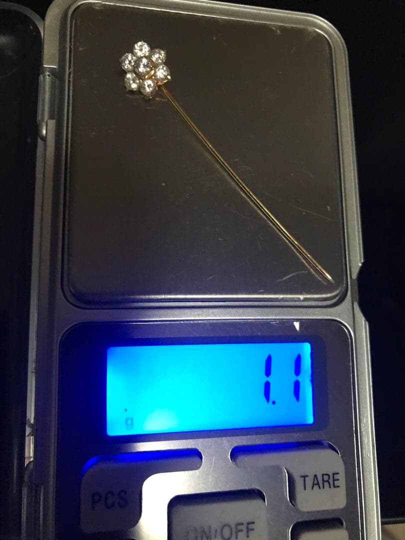 人気商品、k18、フラワーブローチピン