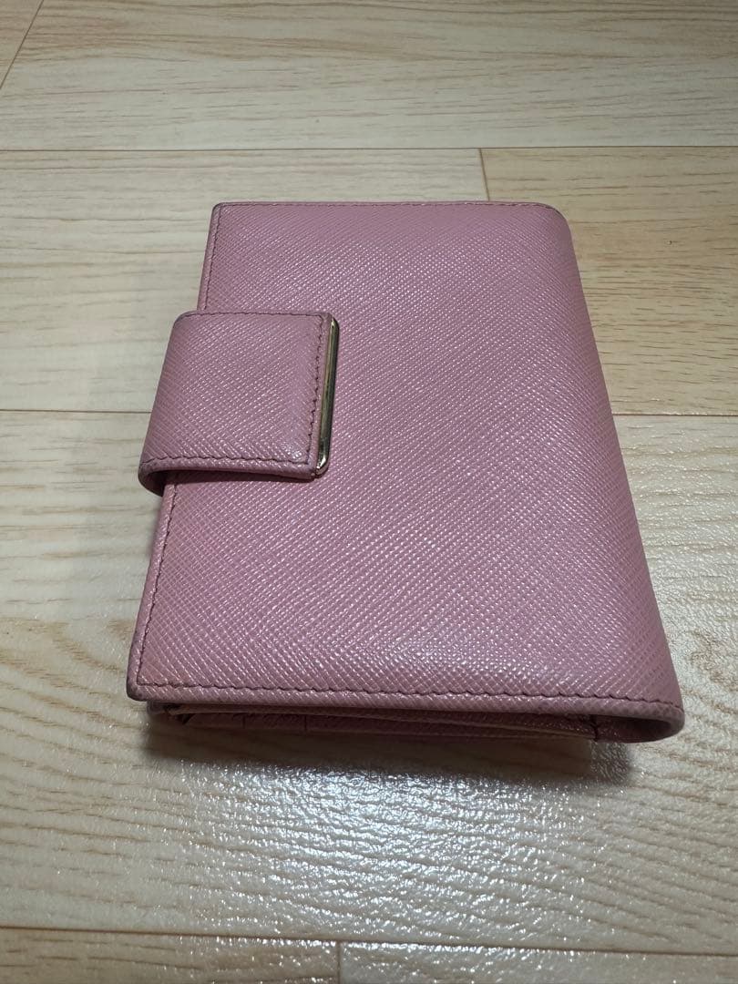 PRADA 二つ折り財布 レザーピンク