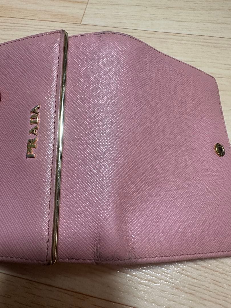PRADA 二つ折り財布 レザーピンク