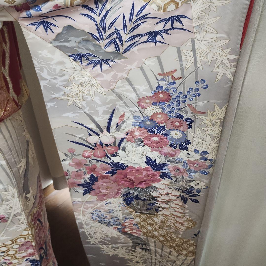成人式正絹振袖フルセット　シルバー　豪華　華やか　清楚　上品　お嬢様