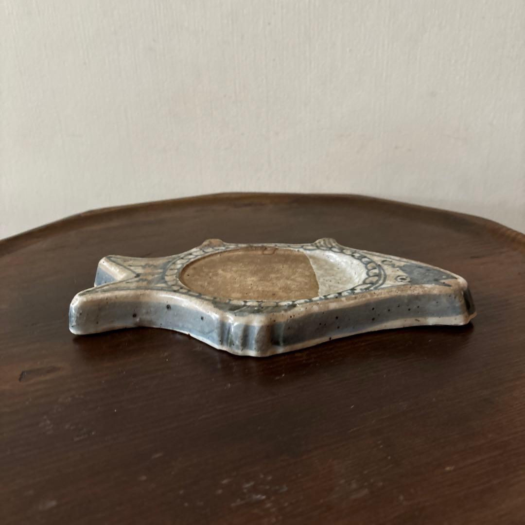 染付魚形硯　東山　兵庫県姫路　江戸時代　骨董　アンティーク検:李朝　三田　伊万里