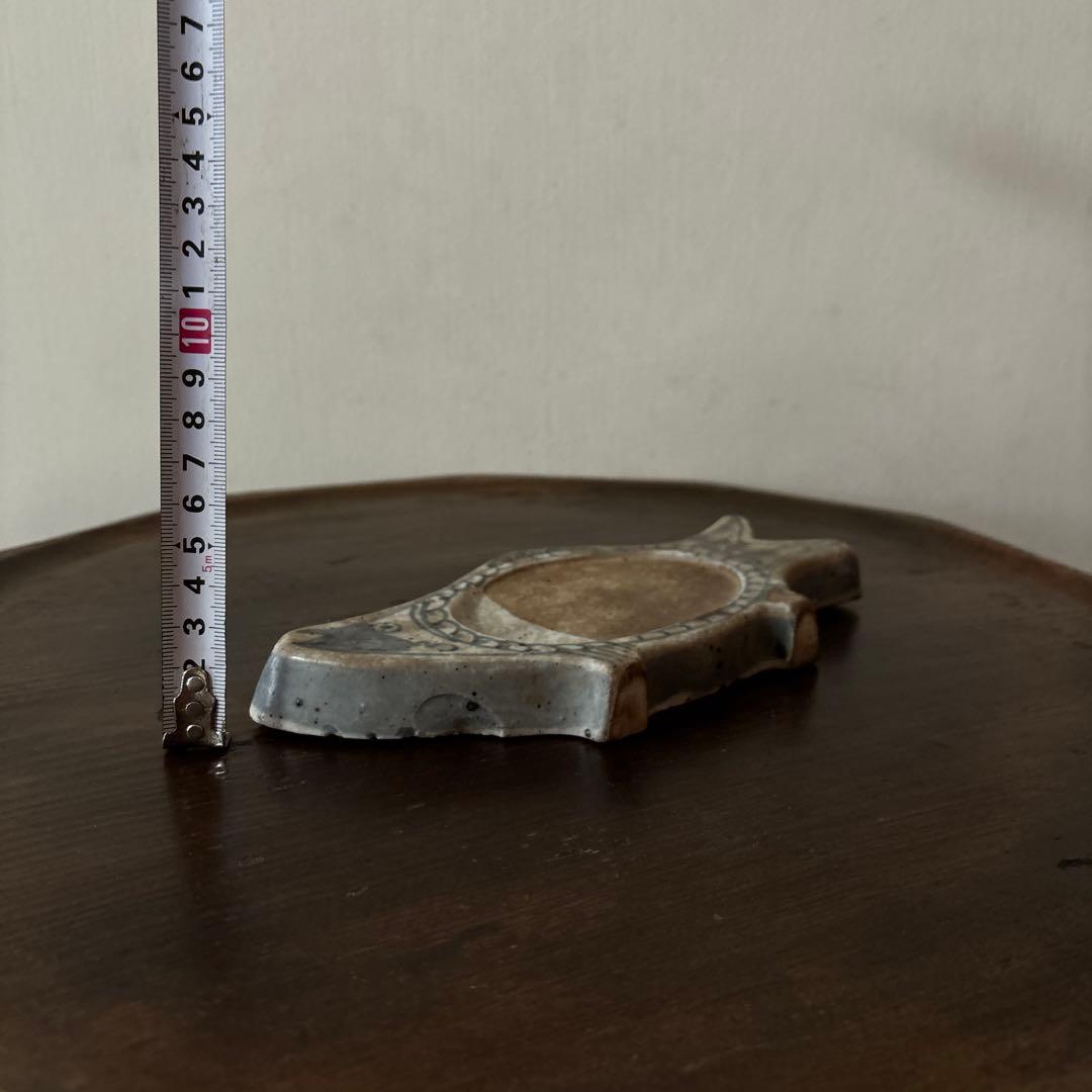 染付魚形硯　東山　兵庫県姫路　江戸時代　骨董　アンティーク検:李朝　三田　伊万里