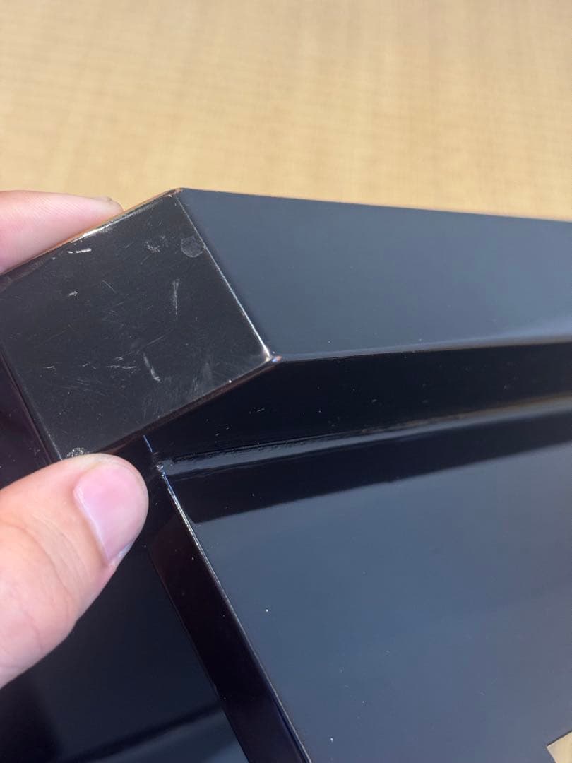 霞に若松研ぎ出し蒔絵 黒塗 脚付御膳 共箱 蔵出し品 / 輪島塗 配膳台 供物台