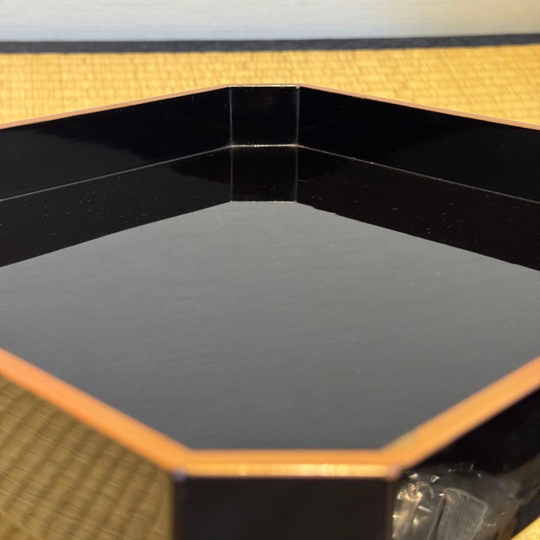 霞に若松研ぎ出し蒔絵 黒塗 脚付御膳 共箱 蔵出し品 / 輪島塗 配膳台 供物台