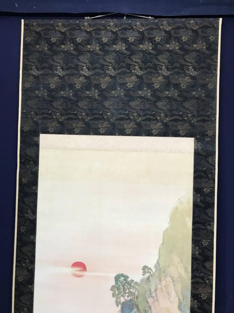 【真作】清泉/蓬莱山図/山水図/祝事山水図/掛軸/名家伝来/AC-284