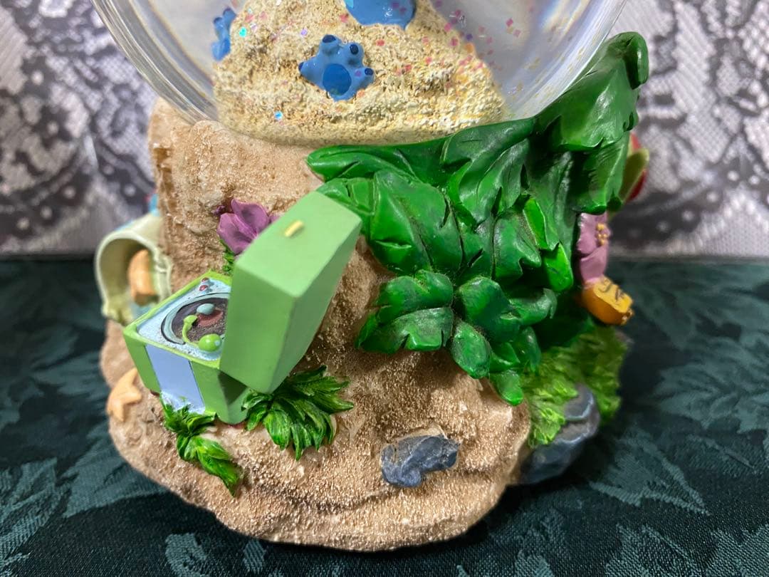 海外ディズニー　スティッチ　オルゴール　スノードーム　スノーグローブ