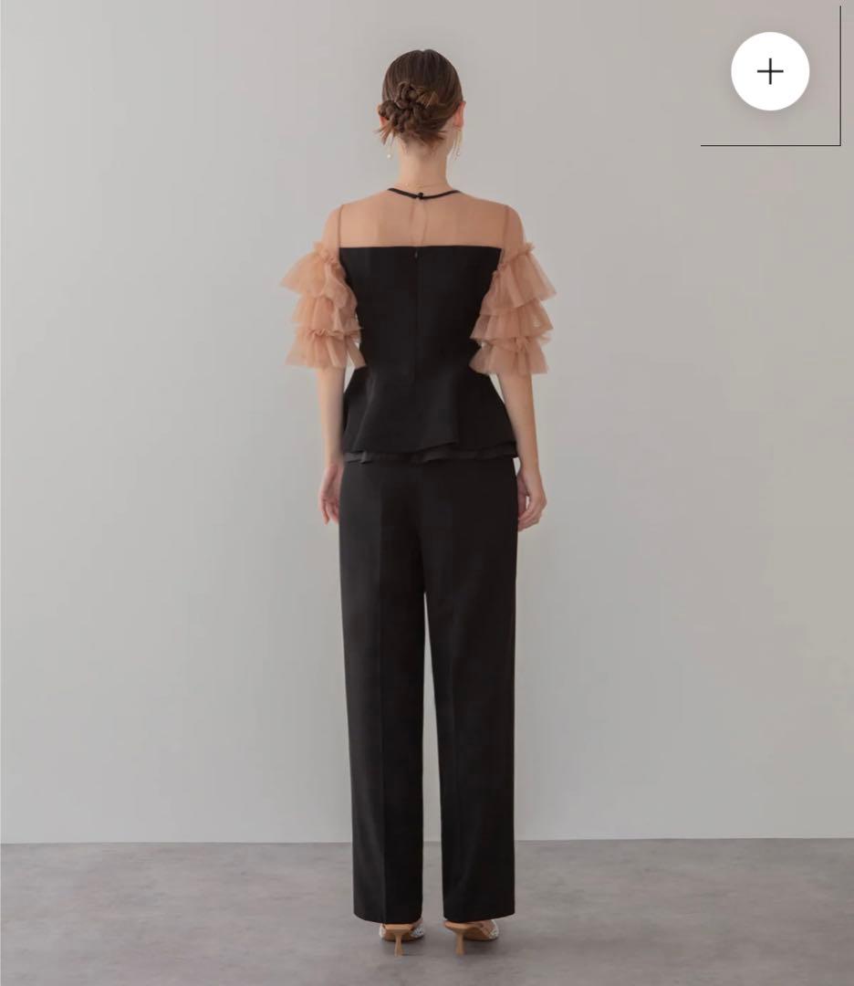 【新品】LEJA チュールスリーブペプラムセットアップパンツドレス