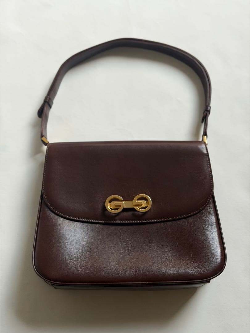 GUCCI ショルダー レザー ブラウン ヴィンテージ