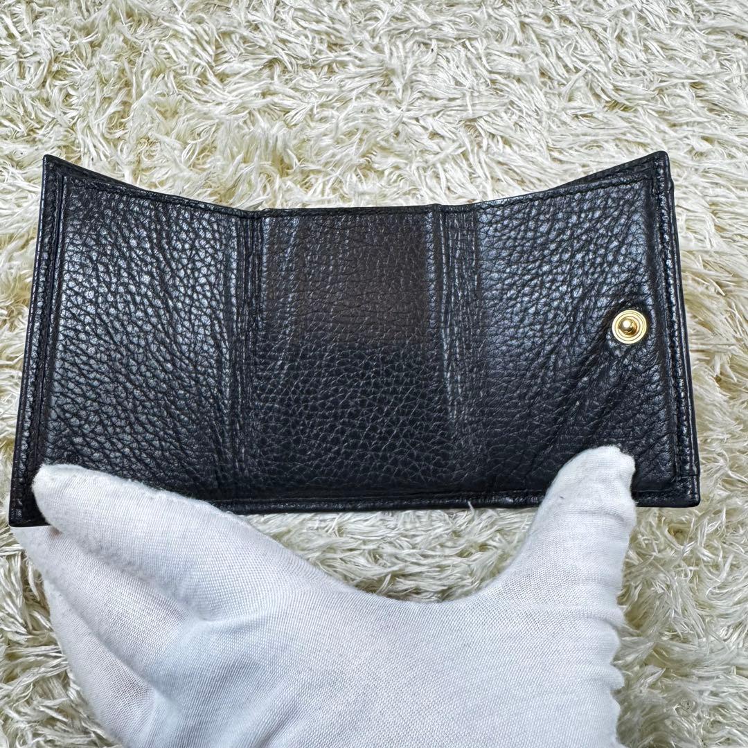美品✨グッチ　三つ折り財布　マーモント　黒　レザー　付属品完備　523777