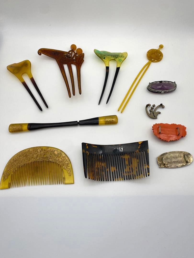 【超貴重】アンティーク簪・帯留セット11点