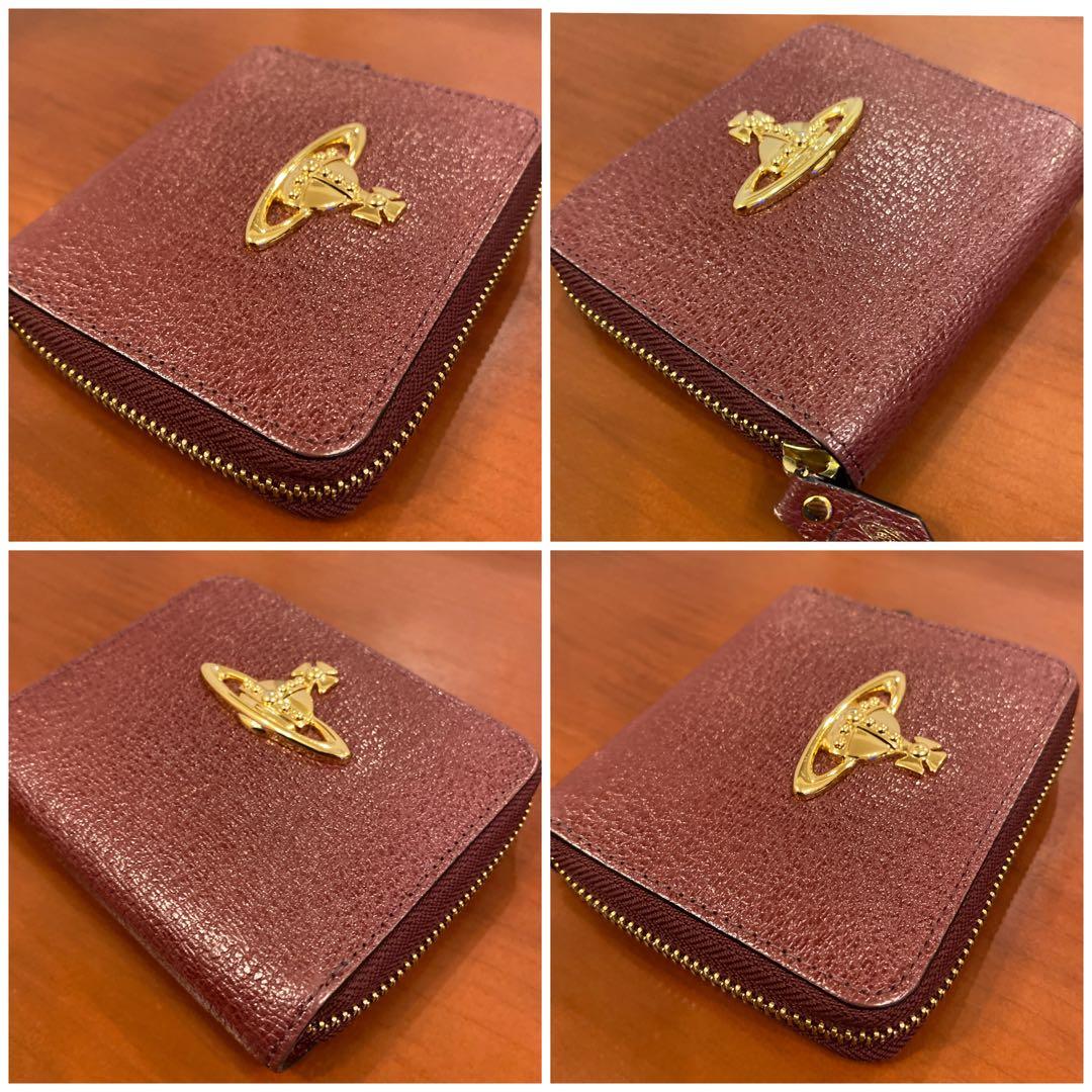 【極美品】ヴィヴィアン ニつ折り財布　金オーブ　エグゼクティブ　ボルドー　赤