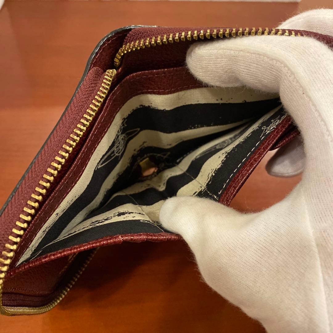 【極美品】ヴィヴィアン ニつ折り財布　金オーブ　エグゼクティブ　ボルドー　赤