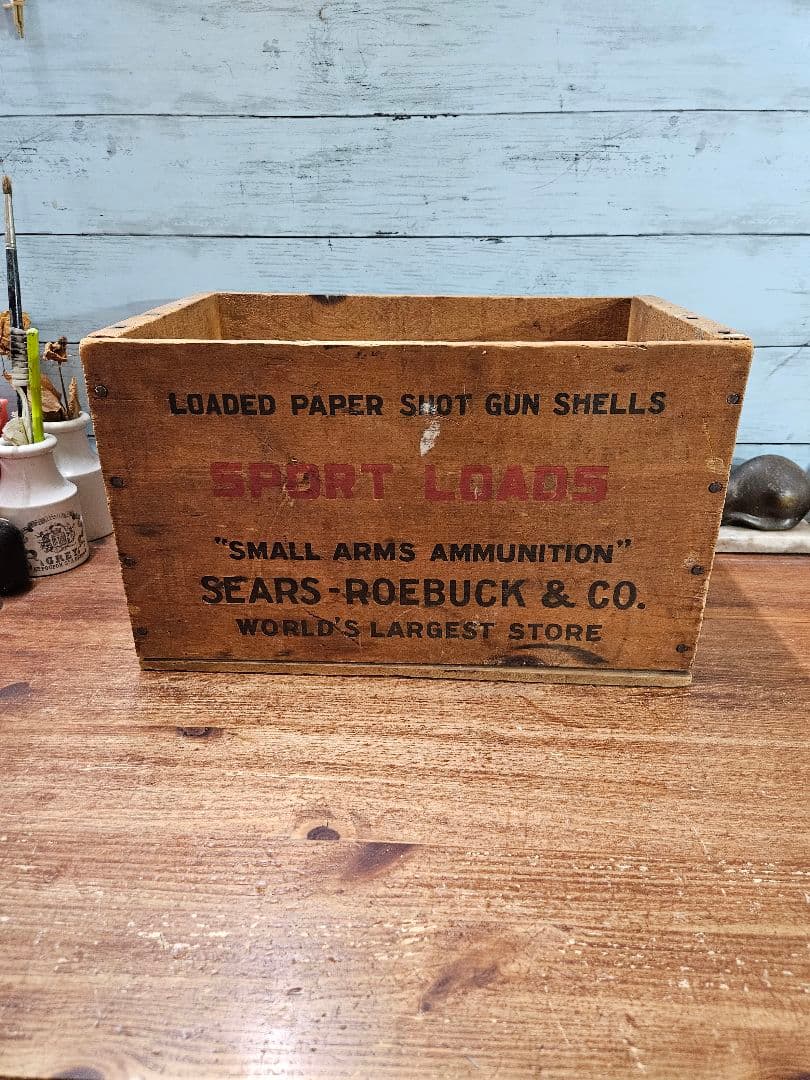 USAヴィンテージ SEARS シアーズ 古い木箱 弾薬庫 ケース 収納