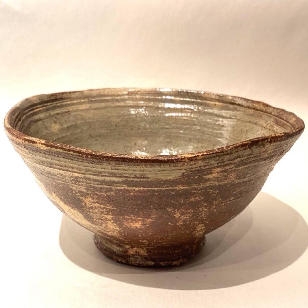 寒川義崇造　古曽部焼伊羅保茶碗