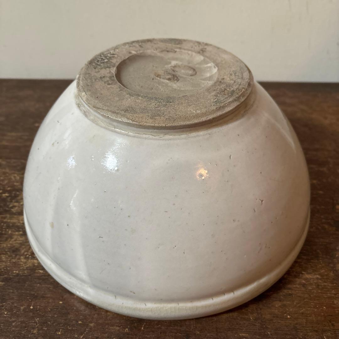 東北民窯　平清水焼　大鉢　白釉　花器　白磁　アンティーク　骨董　古美術　李朝