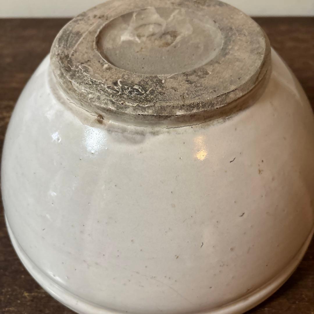 東北民窯　平清水焼　大鉢　白釉　花器　白磁　アンティーク　骨董　古美術　李朝