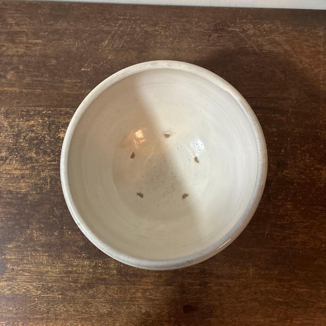 東北民窯　平清水焼　大鉢　白釉　花器　白磁　アンティーク　骨董　古美術　李朝