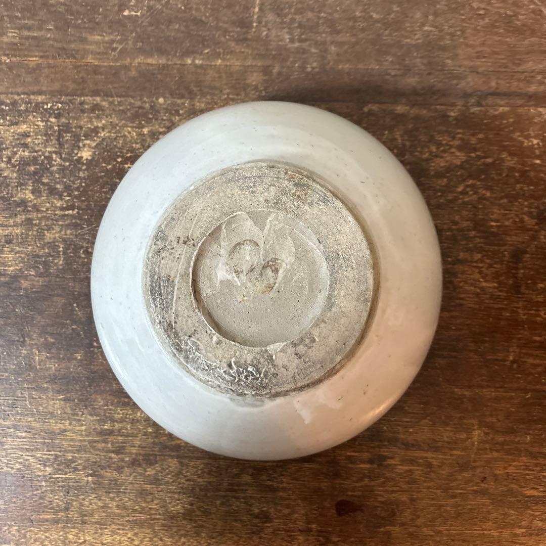 東北民窯　平清水焼　大鉢　白釉　花器　白磁　アンティーク　骨董　古美術　李朝