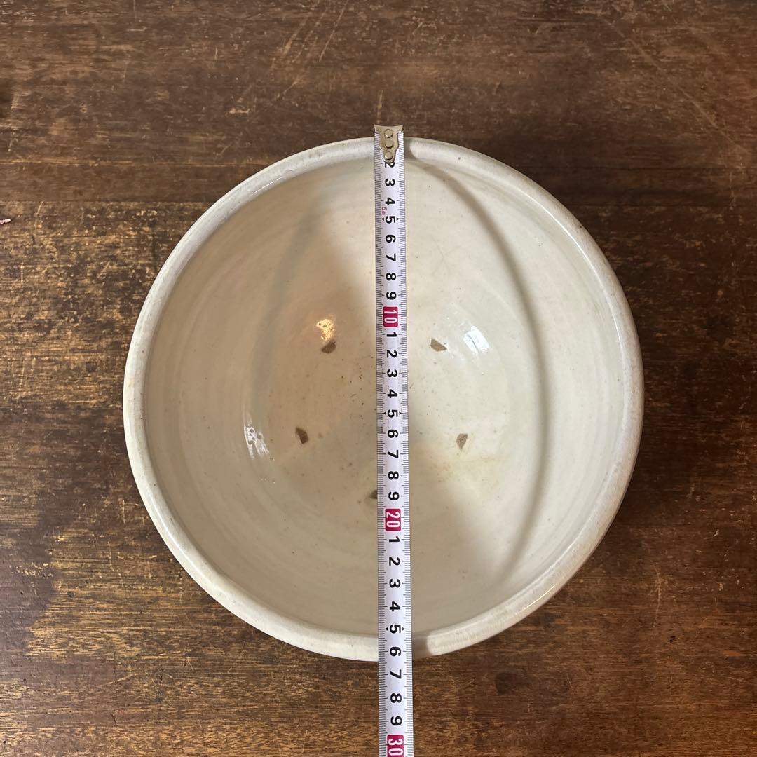 東北民窯　平清水焼　大鉢　白釉　花器　白磁　アンティーク　骨董　古美術　李朝