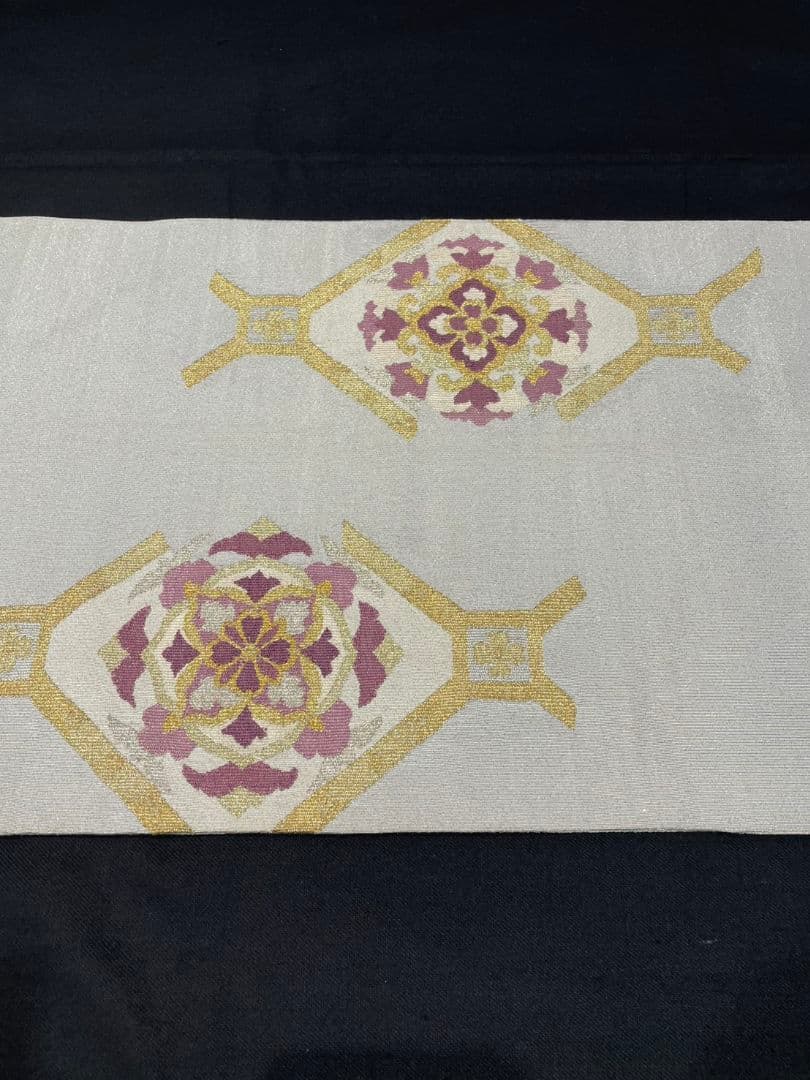 【お茶席用に】★★正絹　じゅらく\"帝王紫\"　綴れ袋帯★★