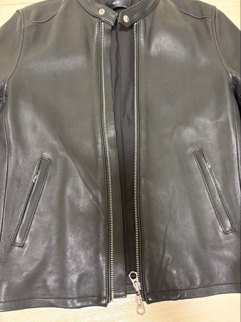 ★エジル★ ！！！　HARE ブラック レザー シングルライダース