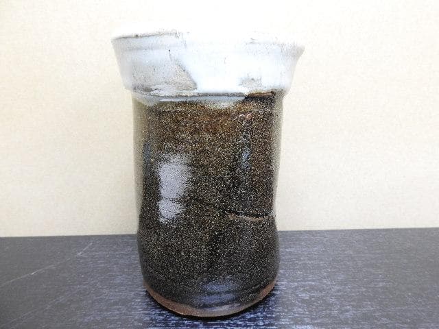 徳沢守俊　花入　須恵窯　朝鮮唐津　共箱　MA33