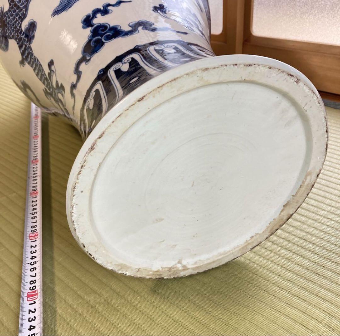 宣徳年製　中国製 龍紋　花瓶 約75cm 壺　特大壺