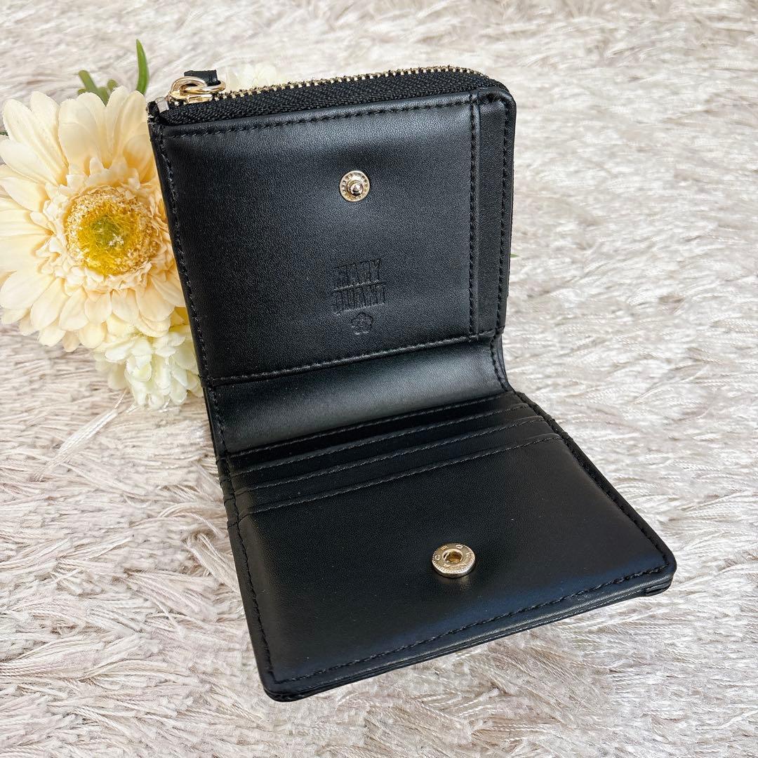 極美品✨MARY QUANT マリークワント 二つ折り財布 デイジー 黒