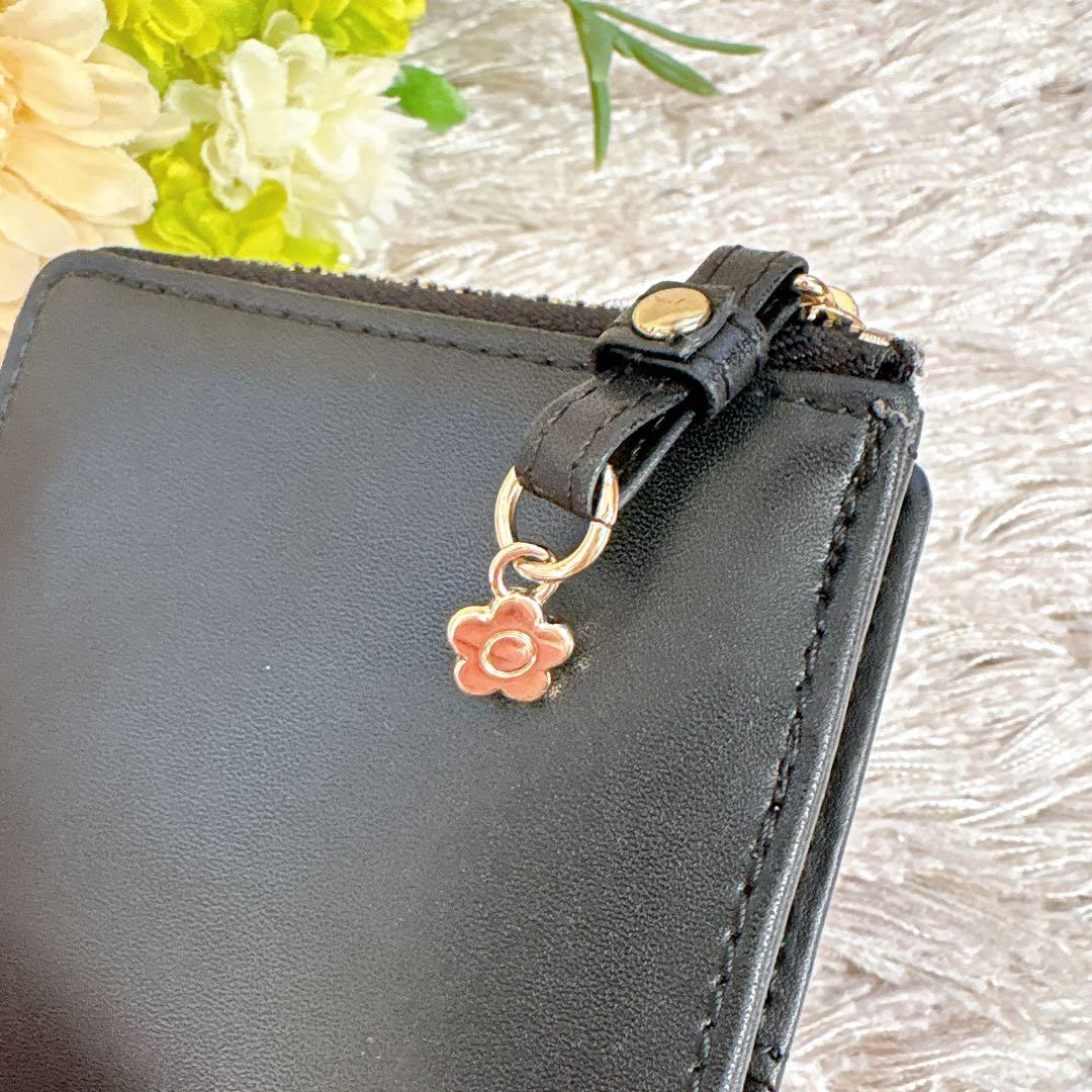 極美品✨MARY QUANT マリークワント 二つ折り財布 デイジー 黒