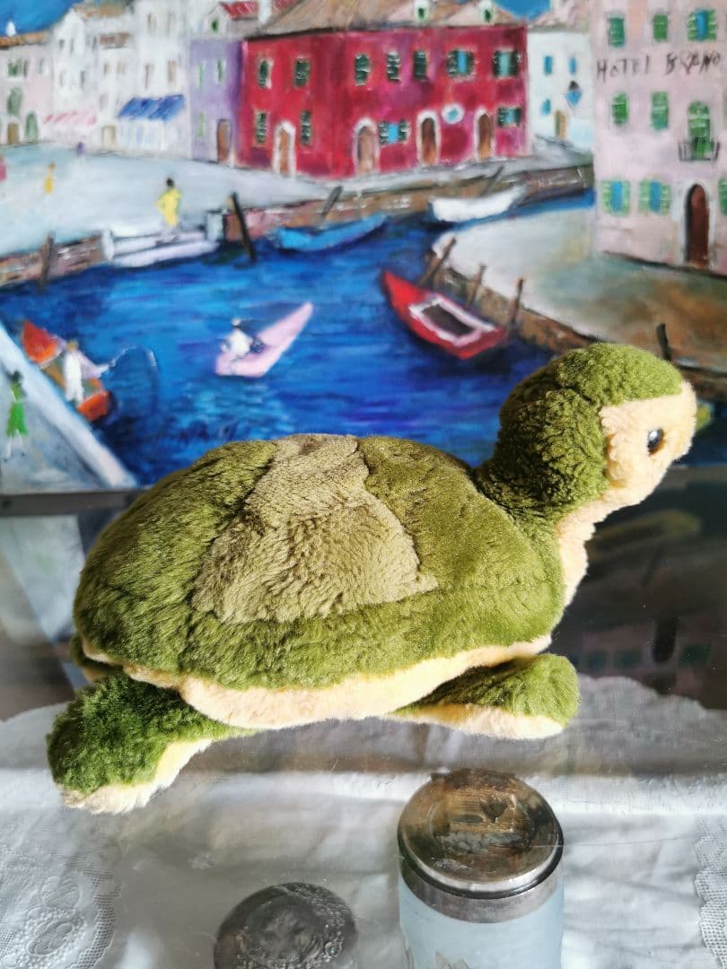 アンティーク Steiff ミドリガメ 緑亀 トータス陸亀 タートル ぬいぐるみ