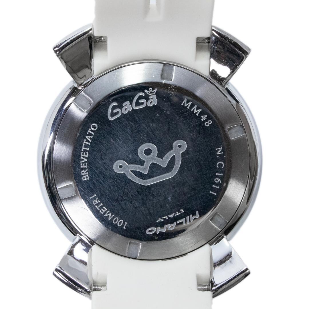 ガガミラノ 腕時計 メンズ ダイヤカスタム クロノ48mm 白 クロノグラフ