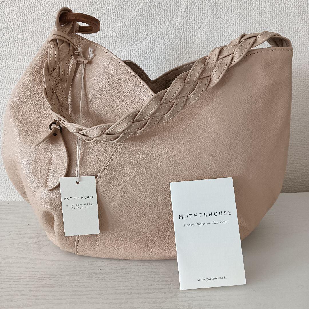 新品タグ付き　マザーハウス　 ワンショルダー　ハンドバッグ　ベージュ　花柄裏地