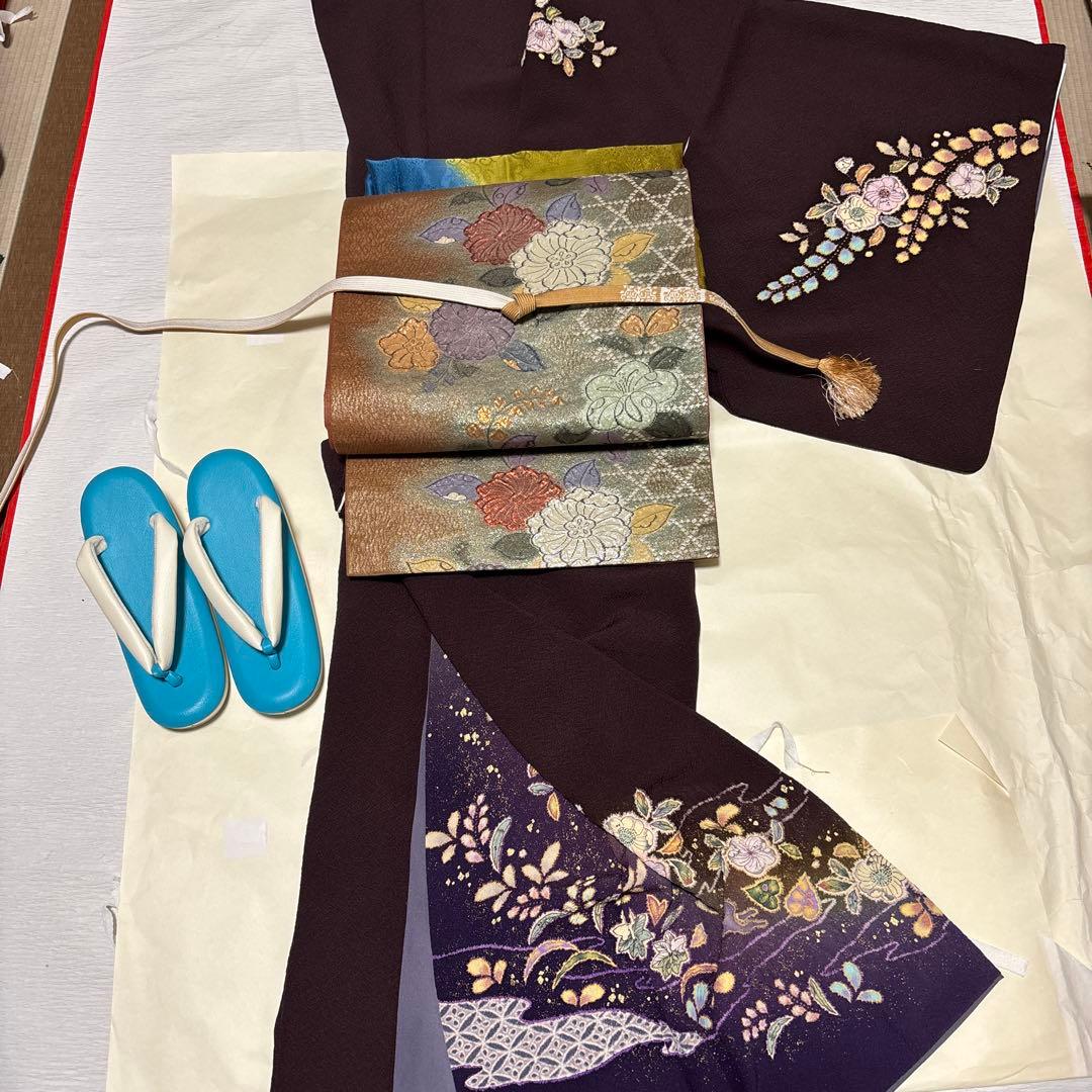 ハタボー 値下げ！美展誂え　辻ヶ花訪問着と、袋帯セット