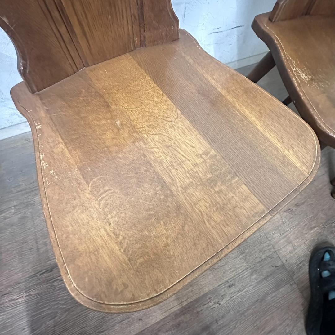 オールドカリモク　ルスティック　ダイニングチェア　紋章　焼印入り　　4脚