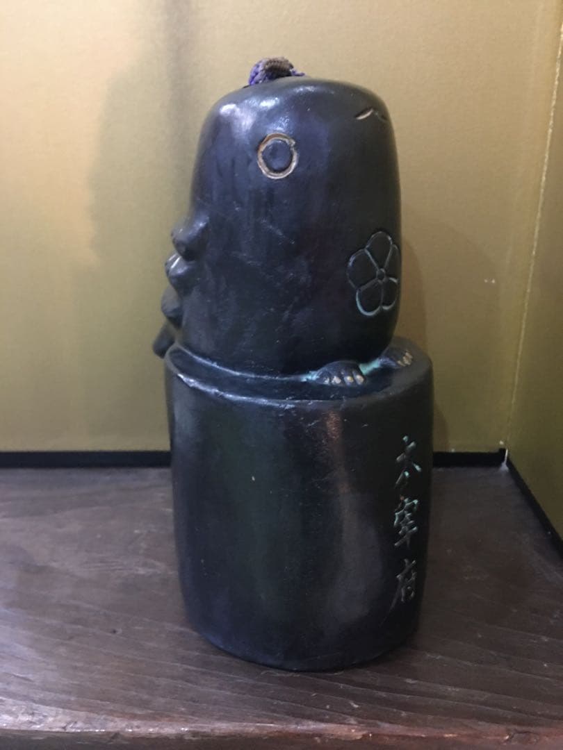 希少 鷽 ウソ 土鈴 太宰府 井上博秀 特大 16.5cm 縁起物 民芸 昭和