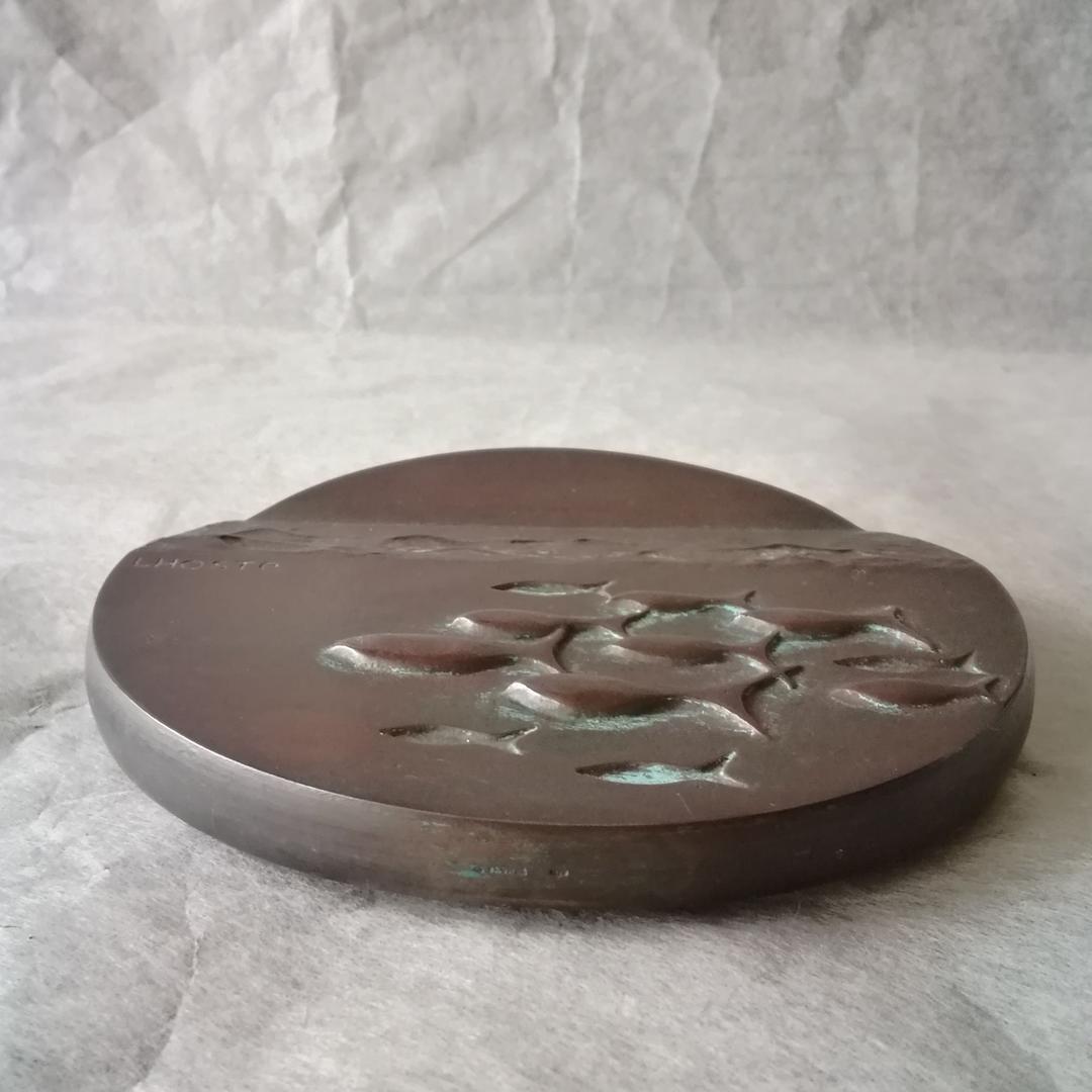 逸品　貴重　Claude Lhoste　ブロンズメダル　泳ぐ魚　パリ造幣局博物館