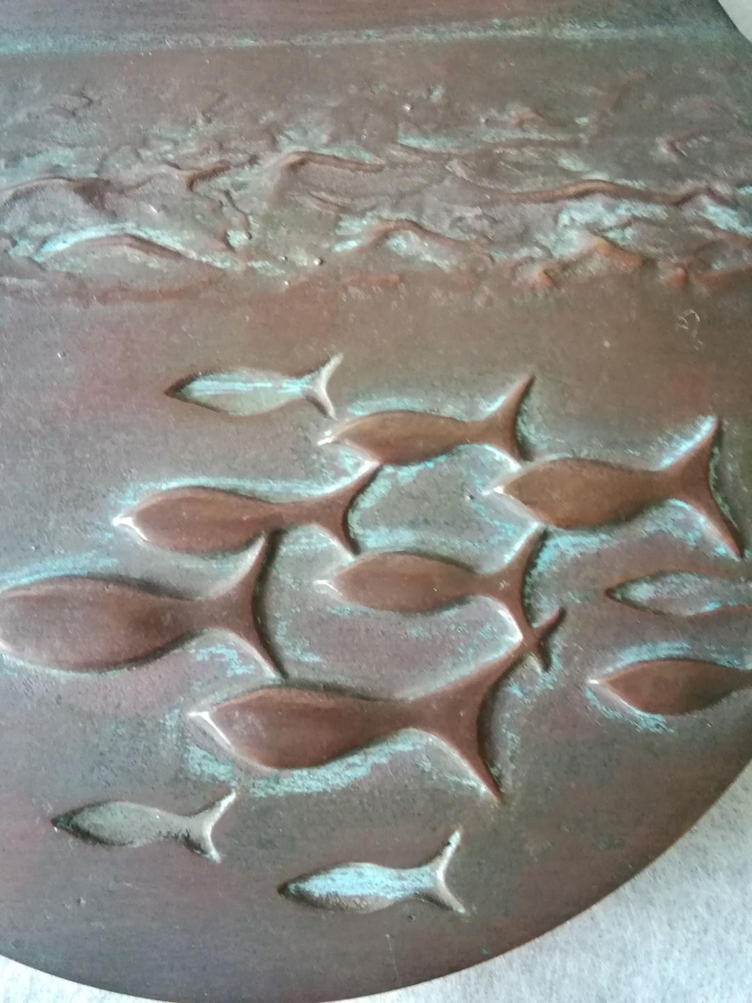 逸品　貴重　Claude Lhoste　ブロンズメダル　泳ぐ魚　パリ造幣局博物館